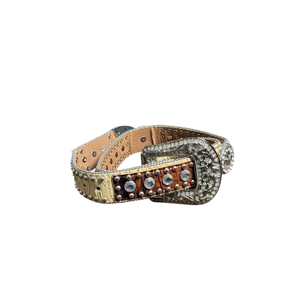 Rhinestone Western Belt Star Studded‎ Croc
Print
